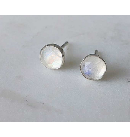 Strut Jewelry Gemstone Stud Earring-Rainbow Moonstone