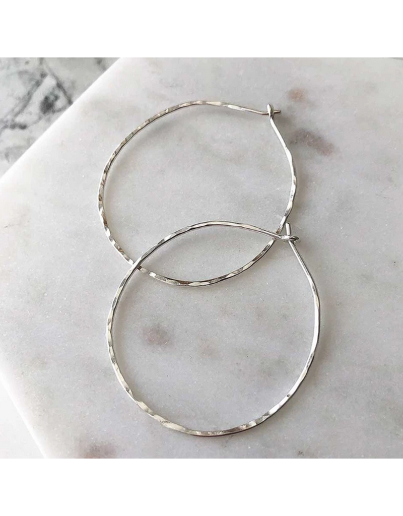 Strut Jewelry Hammered Hoop-Sterling Silver