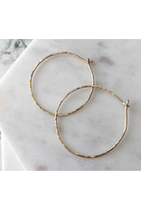 Strut Jewelry Hammered Hoop- Gold Fill