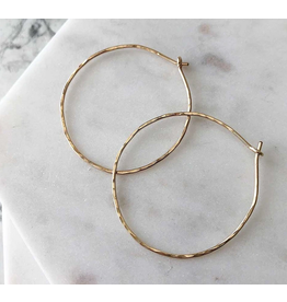 Strut Jewelry Hammered Hoop- Gold Fill