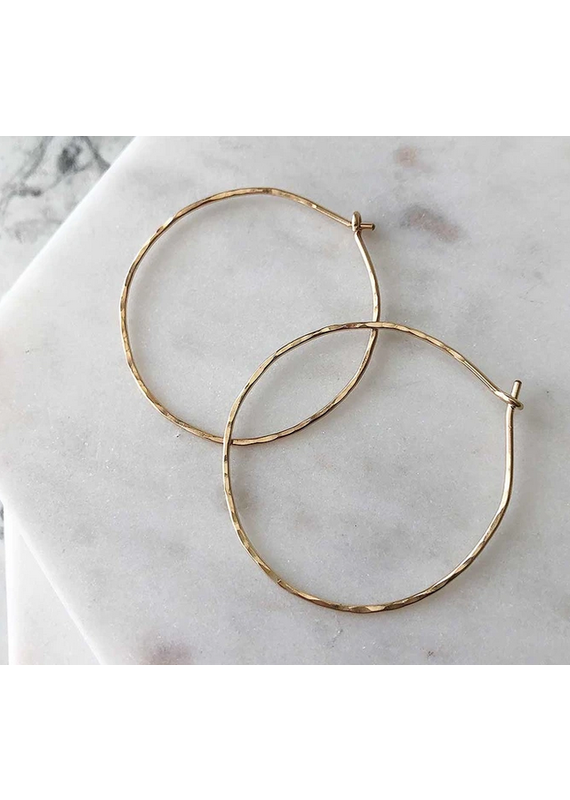 Strut Jewelry Hammered Hoop- Gold Fill