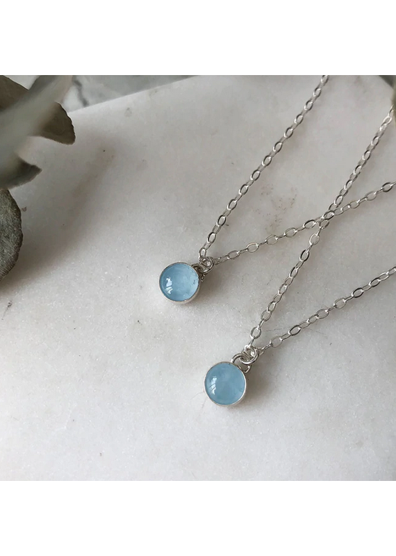 Strut Jewelry Petite Aquamarine Necklace-Sterling Silver