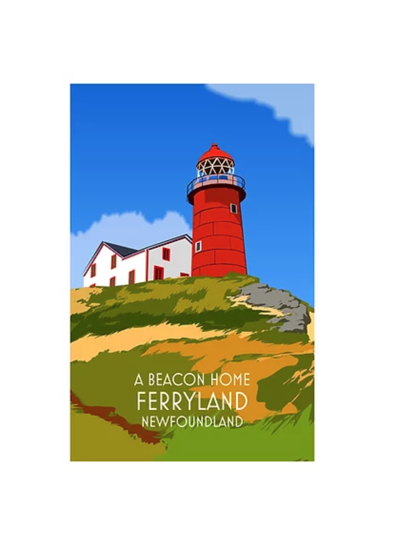 Junk Junk Poster-A Beacon Home - Ferryland 12x18