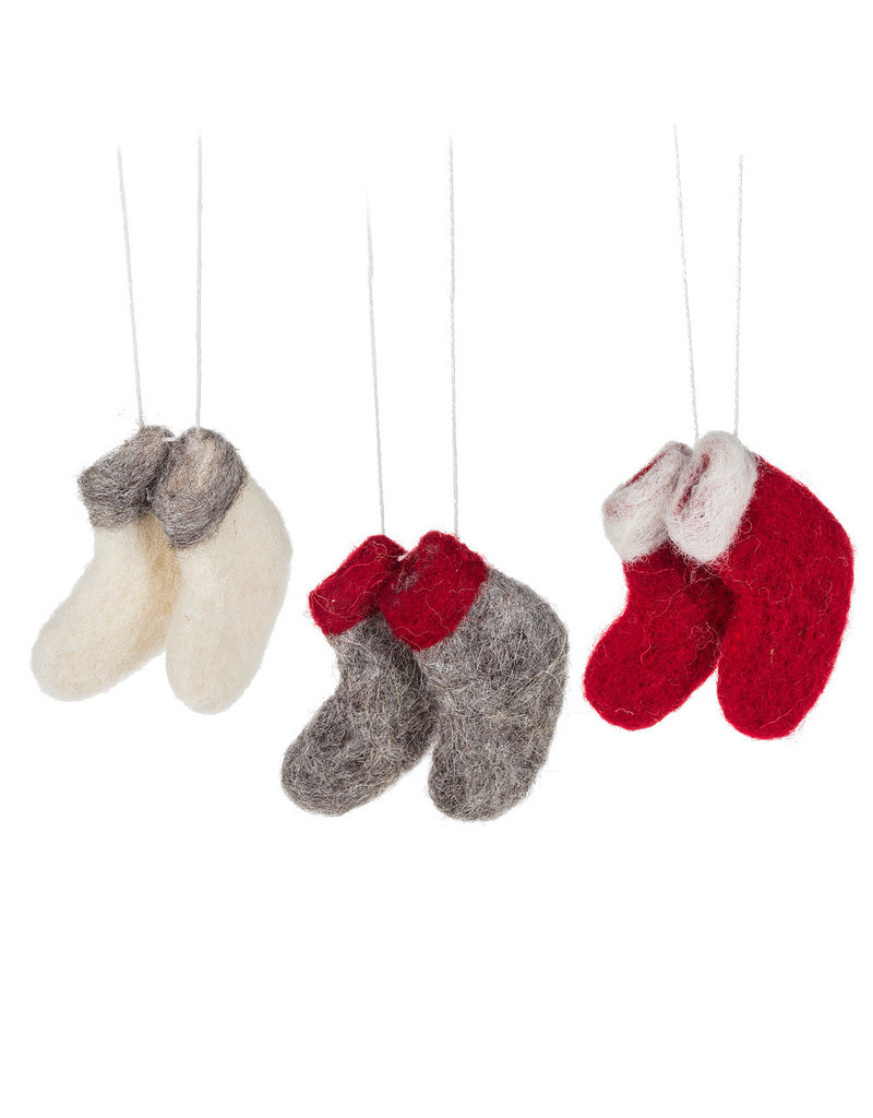 Abbott Mini Sock Pair Ornament-2.5"H