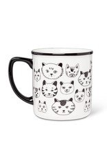 Abbott Simple Cat Faces Mug-4"H-14oz