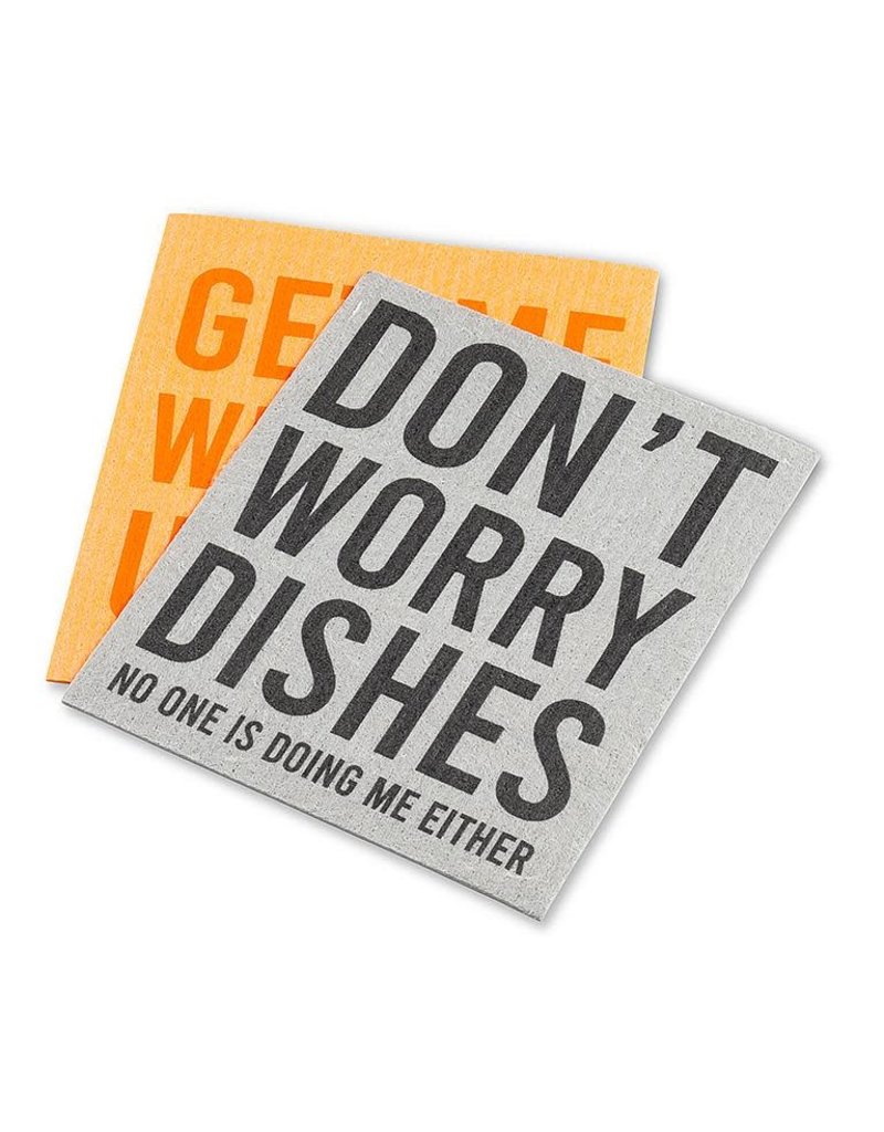 Abbott Funny Text Dish Cloth.Set of 2.Get Me Wet