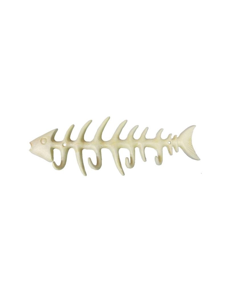 North American Country Home Small Fishbone Hook -White