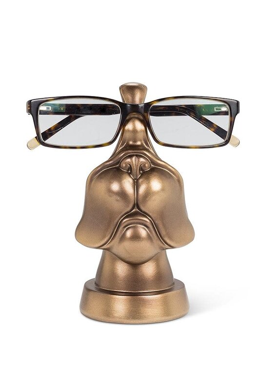 Abbott Dog Face Eyeglass Holder-Bronze-6"H