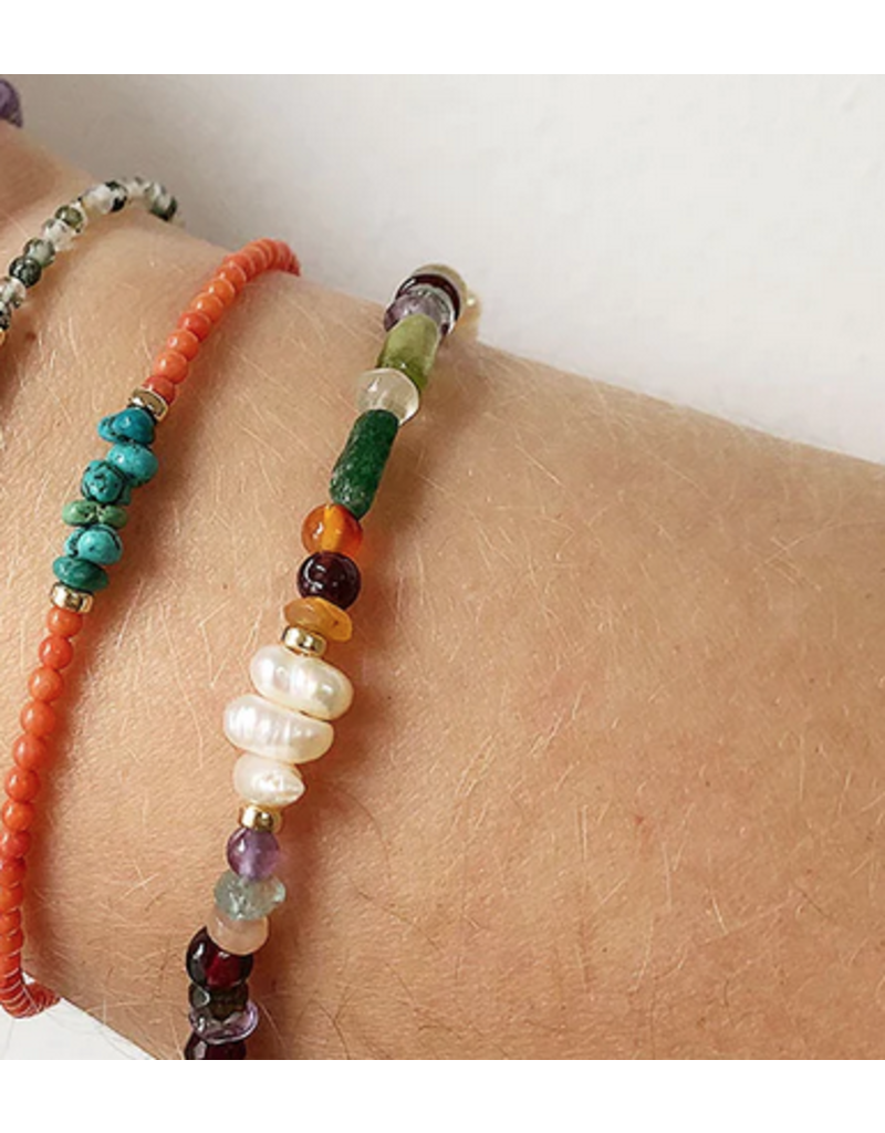 Strut Jewelry Summer Beaded Gen Bracelet-Mixed Gemstone