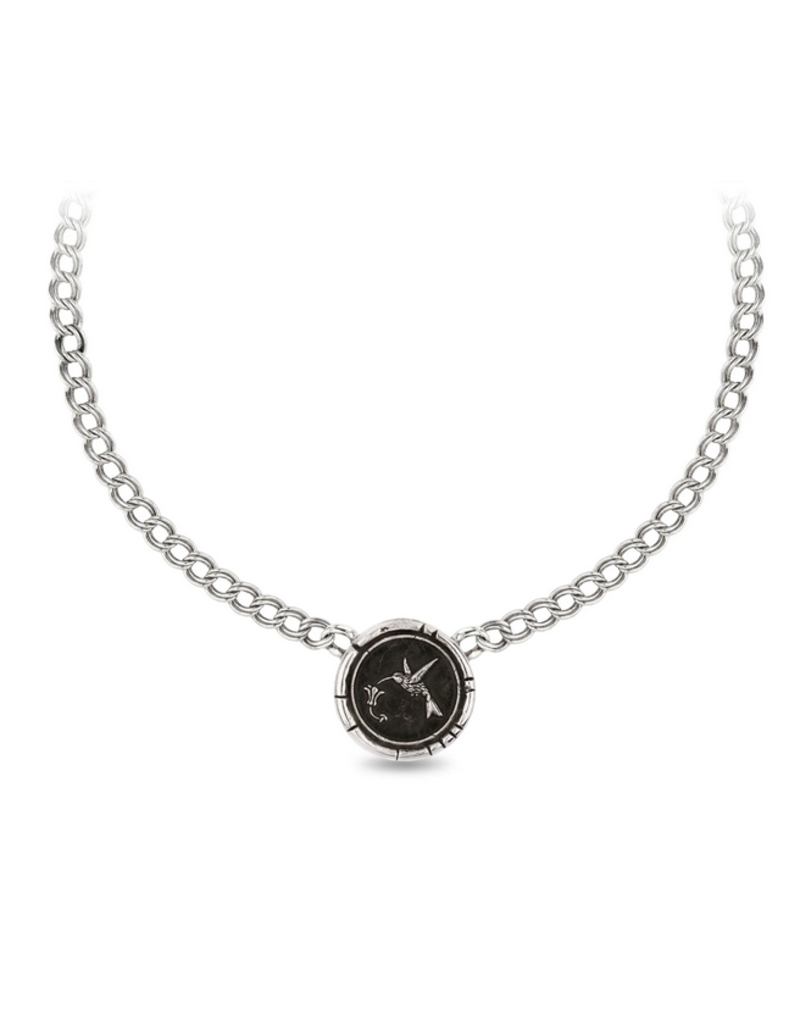 Pyrrha Hummingbird Double Curb Link Talisman Choker