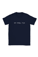 Crooked Arse Creations Not Today, B'ys Unisex Tee-Navy(Solid)