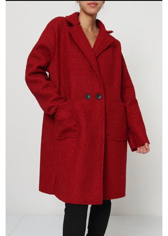 Only Accessories Sherpa Coat-Red-O/S