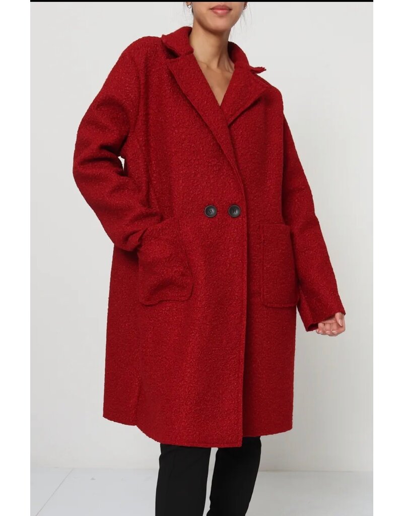 Only Accessories Sherpa Coat-Red-O/S