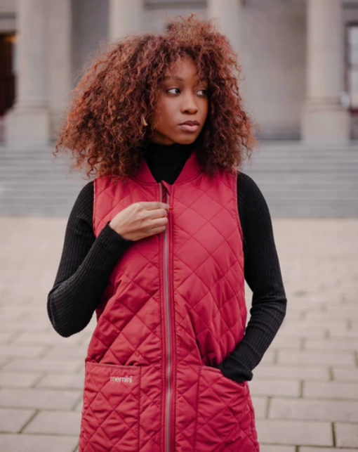 Long Liner Vest-Red - Twisted Sisters Boutik Inc.