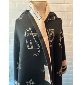 Only Accessories Reversible Cat Scarf-Black/Peach