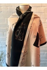 Only Accessories Reversible Cat Scarf-Black/Peach