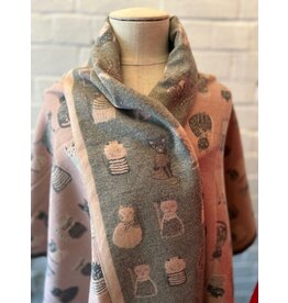 Only Accessories Cat Scarf-Pink/Grey