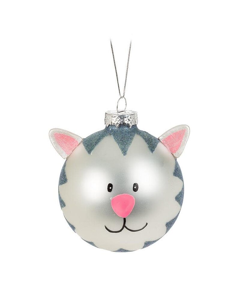 Abbott Cute Cat Head Ball Ornament-3"D
