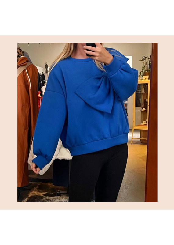 Only Accessories Bow Sweater-Blue