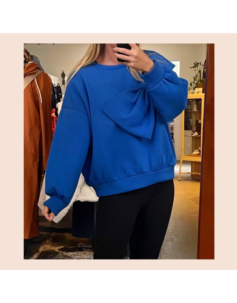 Only Accessories Bow Sweater-Blue
