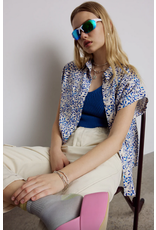 Eve Gravel Whyle Shirt-Blue Floral