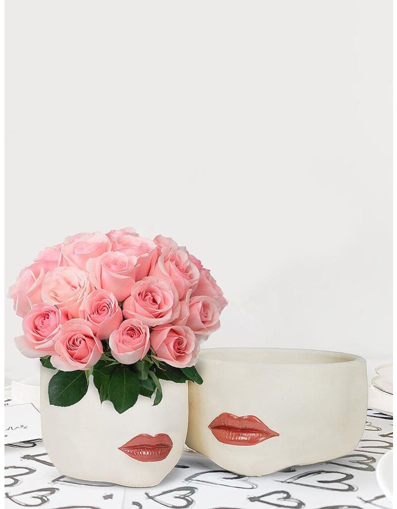 Abbott Red Lip Planter-Small-5"D