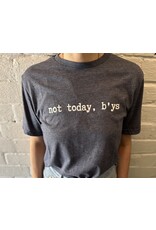Crooked Arse Creations Not Today, B'ys Unisex Tee-Heather Navy