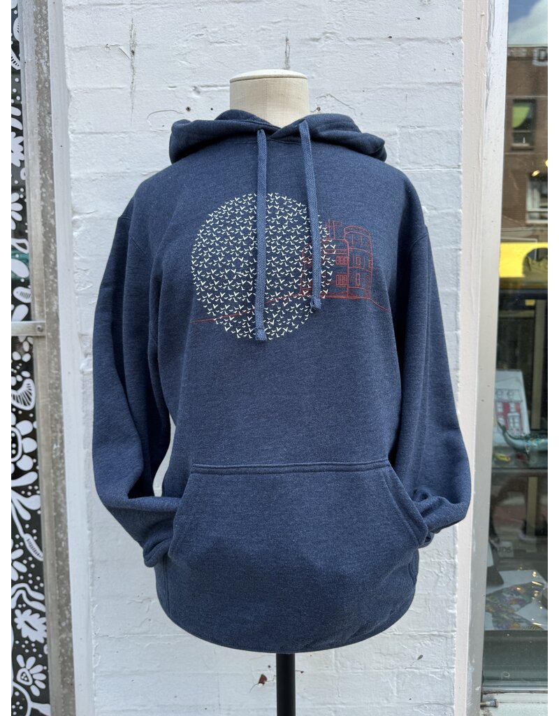 M&O Cabot Tower Unisex Hoodie-Heather Navy