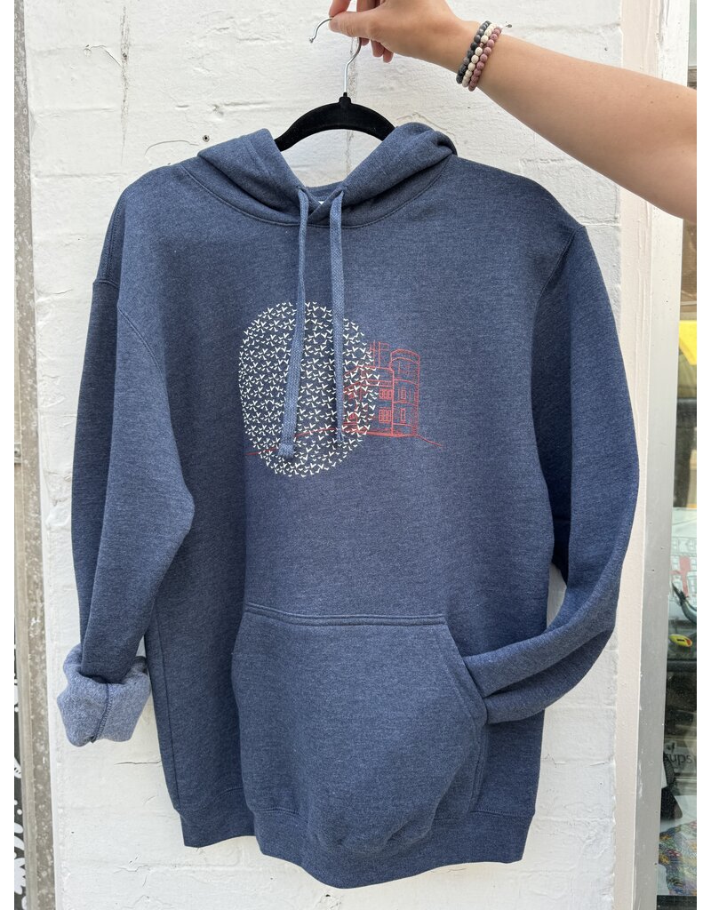 M&O Cabot Tower Unisex Hoodie-Heather Navy