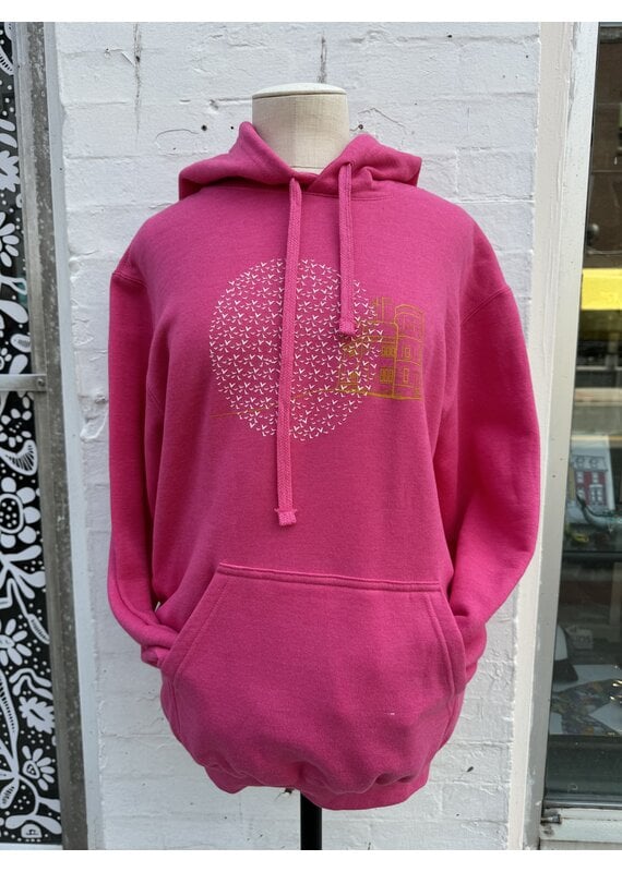 M&O Cabot Tower Unisex Hoodie-Heather Fuchsia