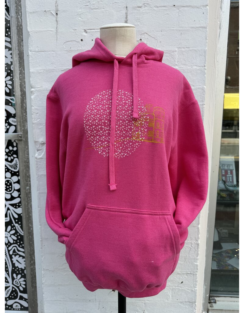 M&O Cabot Tower Unisex Hoodie-Heather Fuchsia