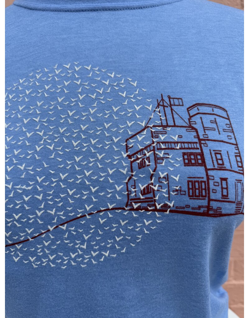M&O Cabot Tower Tee/Womens-Heather Blue