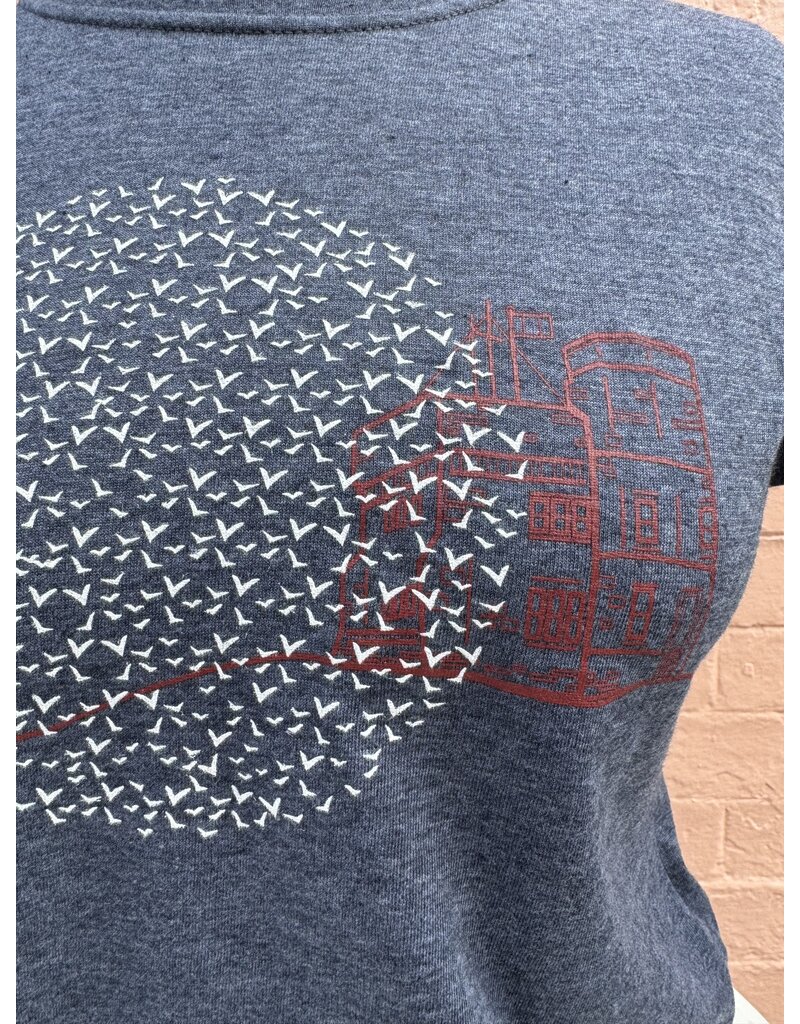M&O Cabot Tower Women's Tee-Heather Navy