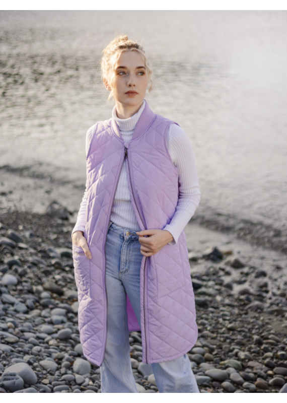 Mernini Mernini-Long Liner Vest-Lavender Mist