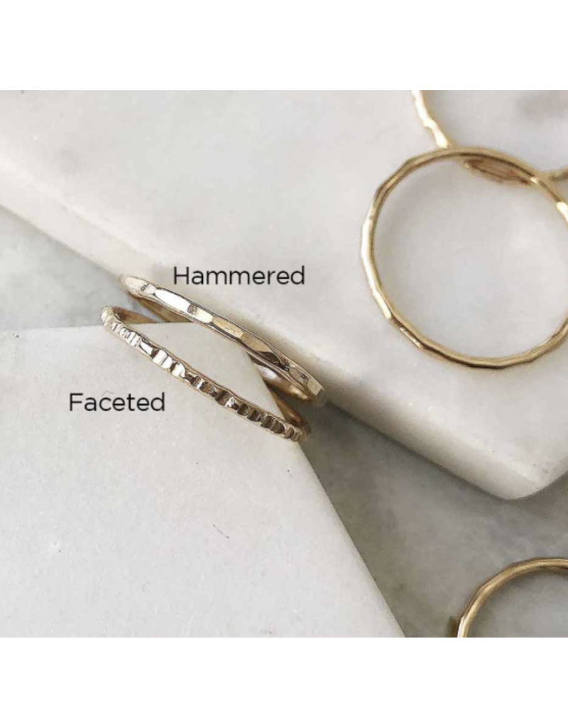 strut Textured Stacking Rings-Gold Fill