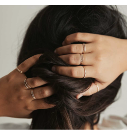 strut Textured Stacking Rings-Gold Fill
