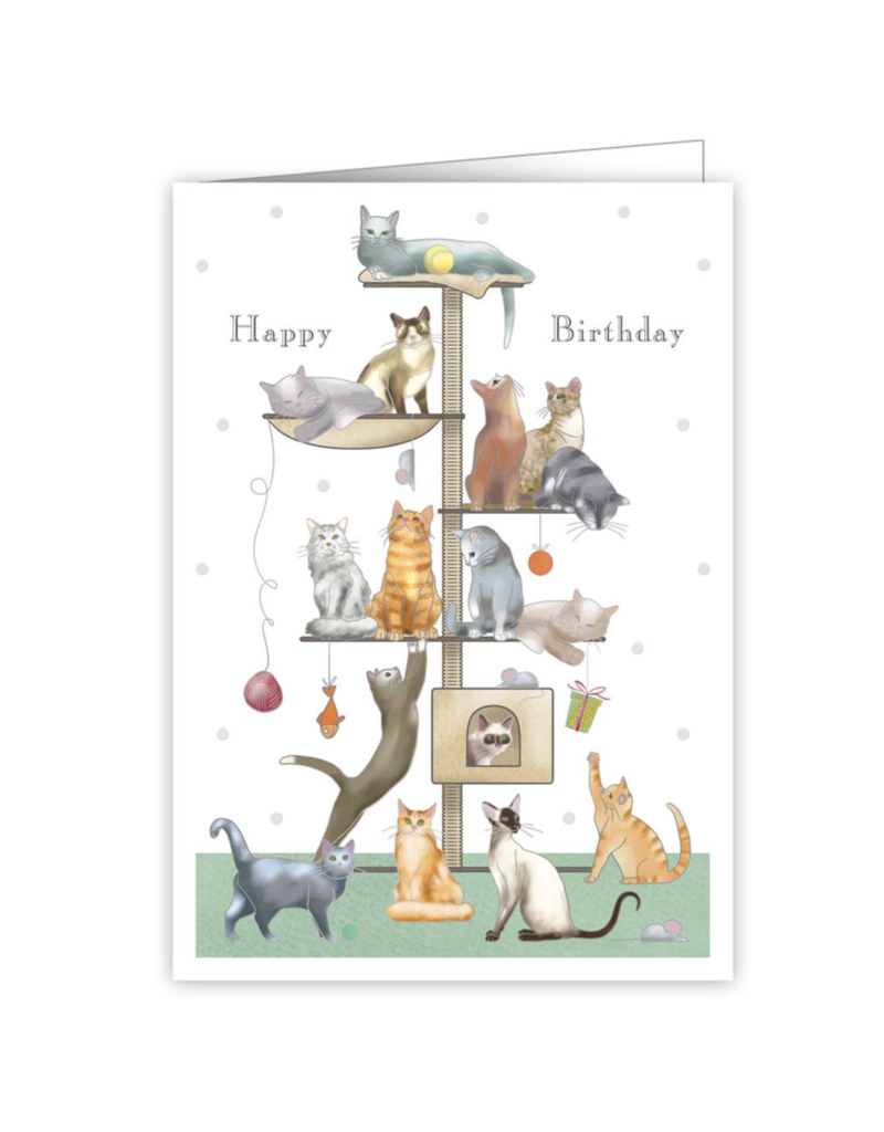 QUIRE Playful Cats Happy Birthday Greeting Card