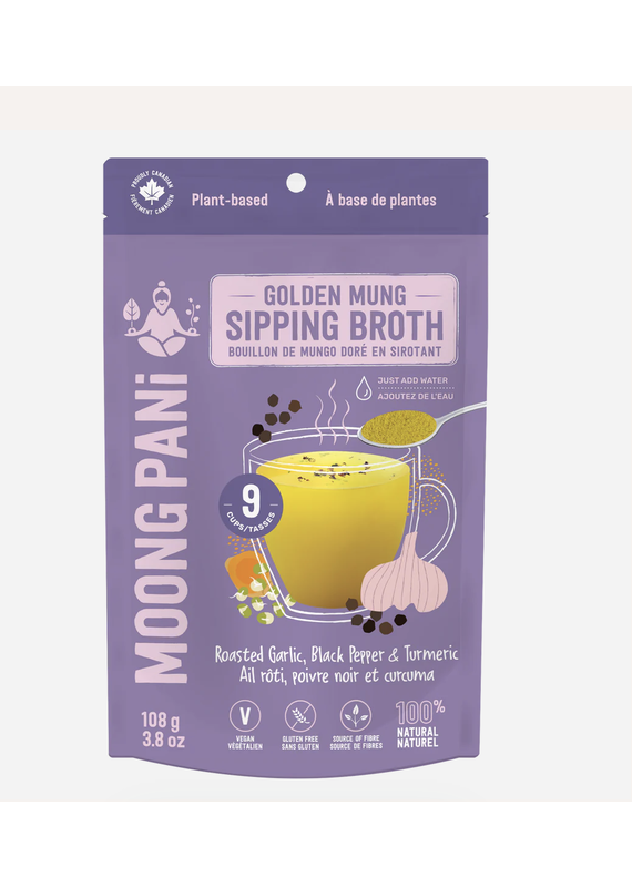 Moong Pani Moong Pani-Golden Broth with Roasted Garlic, Black Pepper, Turmeric and Mung Beans