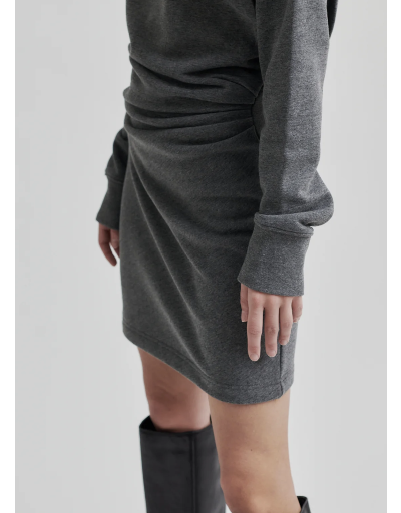 Second Female Abadell Sweat Dress-Dark Grey Melange