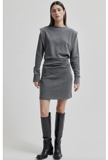 Second Female Abadell Sweat Dress-Dark Grey Melange