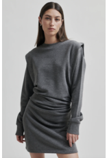 Second Female Abadell Sweat Dress-Dark Grey Melange