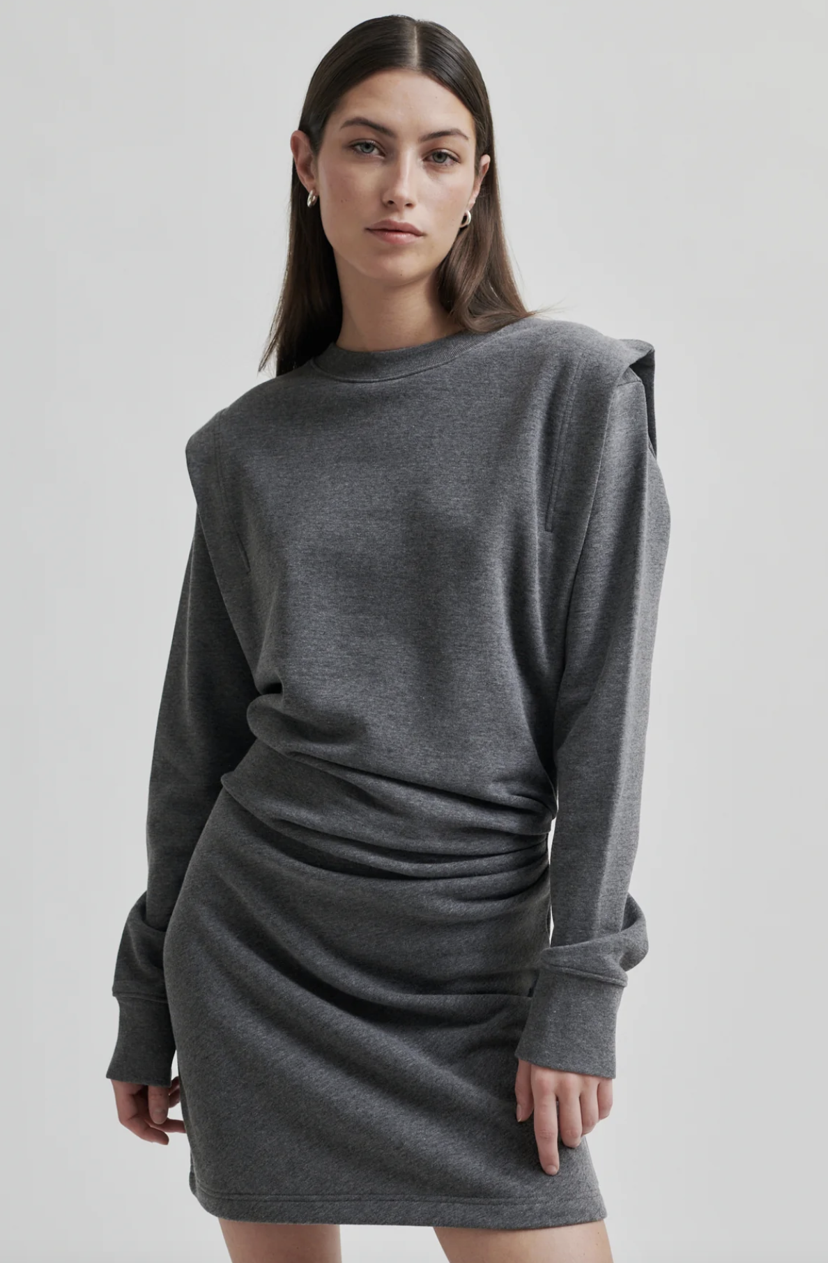 Abadell Sweat Dress-Dark Grey Melange - Twisted Sisters Boutik Inc.