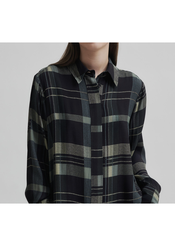 Second Female Checca Shirt-Black/Green Plaid