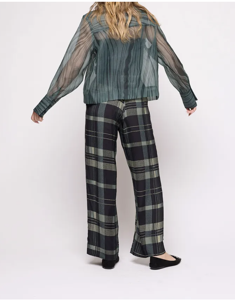 Second Female Checca Trousers-Black/Green Plaid