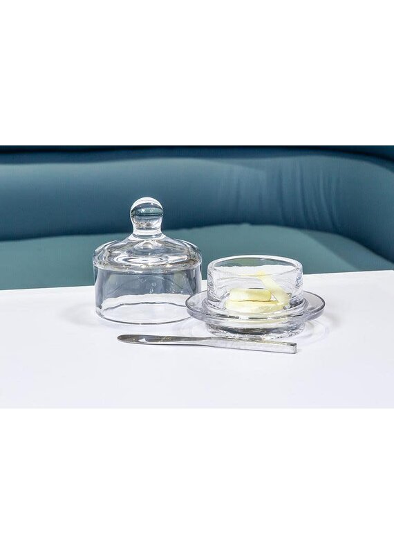 Abbott Butter Dish w/Dome -SM 2 pc- 3"H
