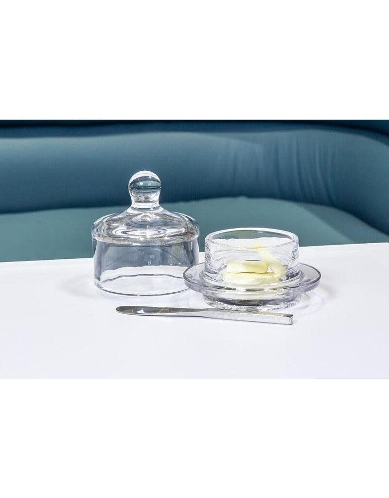 Abbott Butter Dish w/Dome -SM 2 pc- 3"H