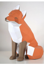Poly Paper Craft Fox Sitting 3D Puzzle