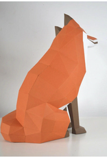 Poly Paper Craft Fox Sitting 3D Puzzle