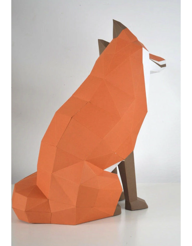 Poly Paper Craft Fox Sitting 3D Puzzle