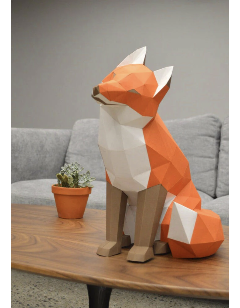 Poly Paper Craft Fox Sitting 3D Puzzle